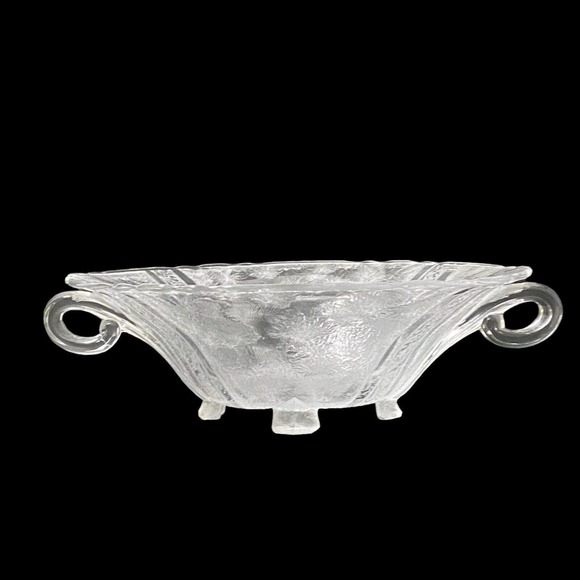 Heisey Other - Vintage Heisey Glass Antarctic Etched Clear Bowl Four Toe Two Handle Rare 8.75"